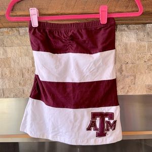 Texas A&M Aggie Strapless Top 👍🏼 Maroon & White